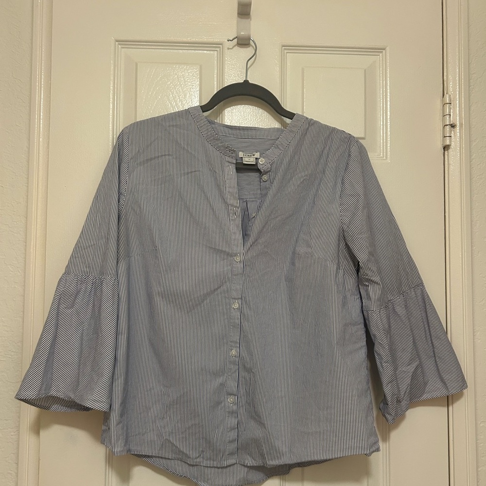 J. Crew Blue Striped Button Down Shirt